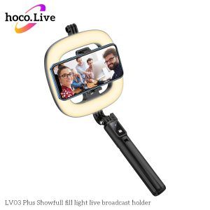 Giá đỡ điện thoại Livestream tích hợp Tripod + đèn LV03 Plus, Bluetooth 4.2