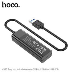 Bộ Chia Cổng USB chính hãng, Hub chuyển Hoco HB25 USB sang 4 cổng USB ( 1 USB 3.0 / 3 USB 2.0 )