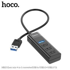 Bộ Chia Cổng USB chính hãng, Hub chuyển Hoco HB25 USB sang 4 cổng USB ( 1 USB 3.0 / 3 USB 2.0 )