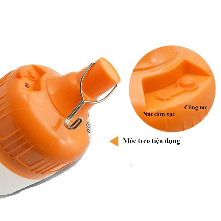 Bóng Đèn Buld Tích Điện (Đui Màu Cam) 100W