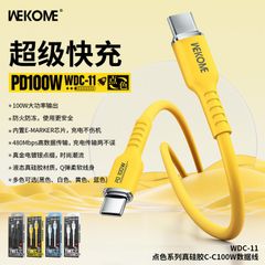 Cáp sạc điện thoại 100W WEKOME WDC-11, Type-C to Type-C, chất liệu slicon siêu bền, dùng được cho iP 15
