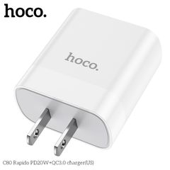 Củ sạc nhanh PD 20W Hoco C80 2 cổng ( USB + Type-C ) 3A, Quick charger 3.0