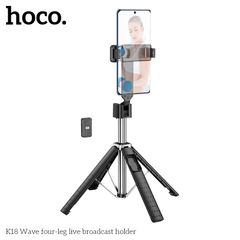 Giá đỡ livestream tích hợp tripod cho điện thoại 4 chân K18 Wave, kết nối Bluetooth 4.0