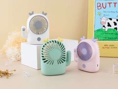 Quạt mini hình gấu Cute, tích hợp LED, tích hợp pin sạc