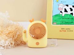 Quạt mini hình gấu Cute, tích hợp LED, tích hợp pin sạc