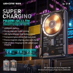 Pin dự phòng Wekome WP-289  Magsafe sạc nhanh 22.5W dung lượng 10000mAh