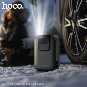 Máy bơm lốp xe, bơm hơi cầm tay thông minh Hoco S53 Breeze