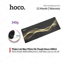 Miếng lót chuột Hoco GM22 chính hãng, chất liệu cao su siêu bền, cỡ lớn 800x300mm