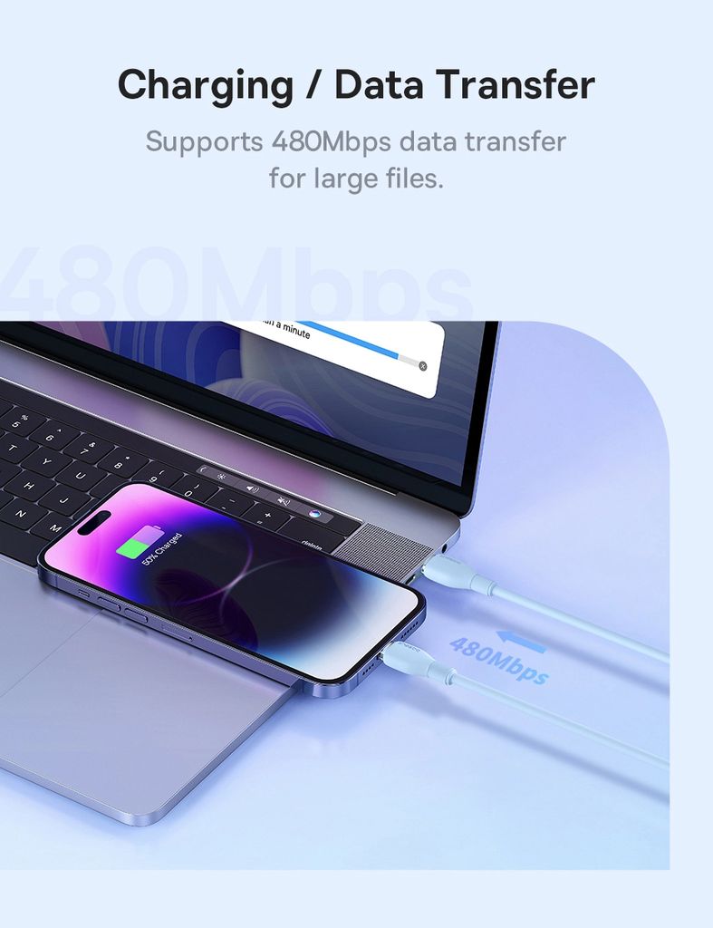 Cáp sạc nhanh Baseus Pudding Series Fast Charging Cable Type-C to Lightning, công suất 20W