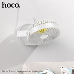 Quạt để bàn đa năng Hoco F14, động cơ không chổi than tích hợp đèn ngủ