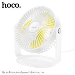 Quạt để bàn đa năng Hoco F14, động cơ không chổi than tích hợp đèn ngủ
