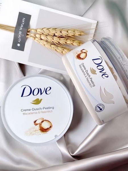 Kem Tẩy Tế Bào Chết Body Dove Creme Dusch Peeling Macadamia & Reismilch – 225ml