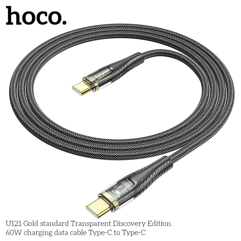 Cáp Sạc Nhanh HOCO U121 Cổng TypeC ra TypeC, công suất 60W, Tương Thích Với Nhiều Dòng Máy Adroid và iPhone 15