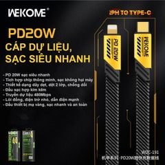 Cáp Sạc Nhanh WDC-191 Type-C to Lightning 20W