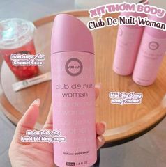 Xịt Khử Mùi Nữ Armaf Club De Nuit Body Spray 200ML Sang Trọng, Tinh Tế