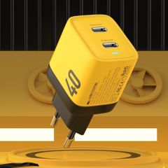 Củ Sạc Nhanh 40W WEKOME GaN WP-U128, Chân Chuẩn EU, Hỗ Trợ Sạc Nhanh PD 20W Cho 2 Thiết Bị Cùng Lúc