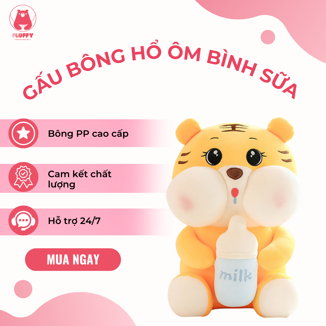  Gấu bông hổ ôm bình sữa 