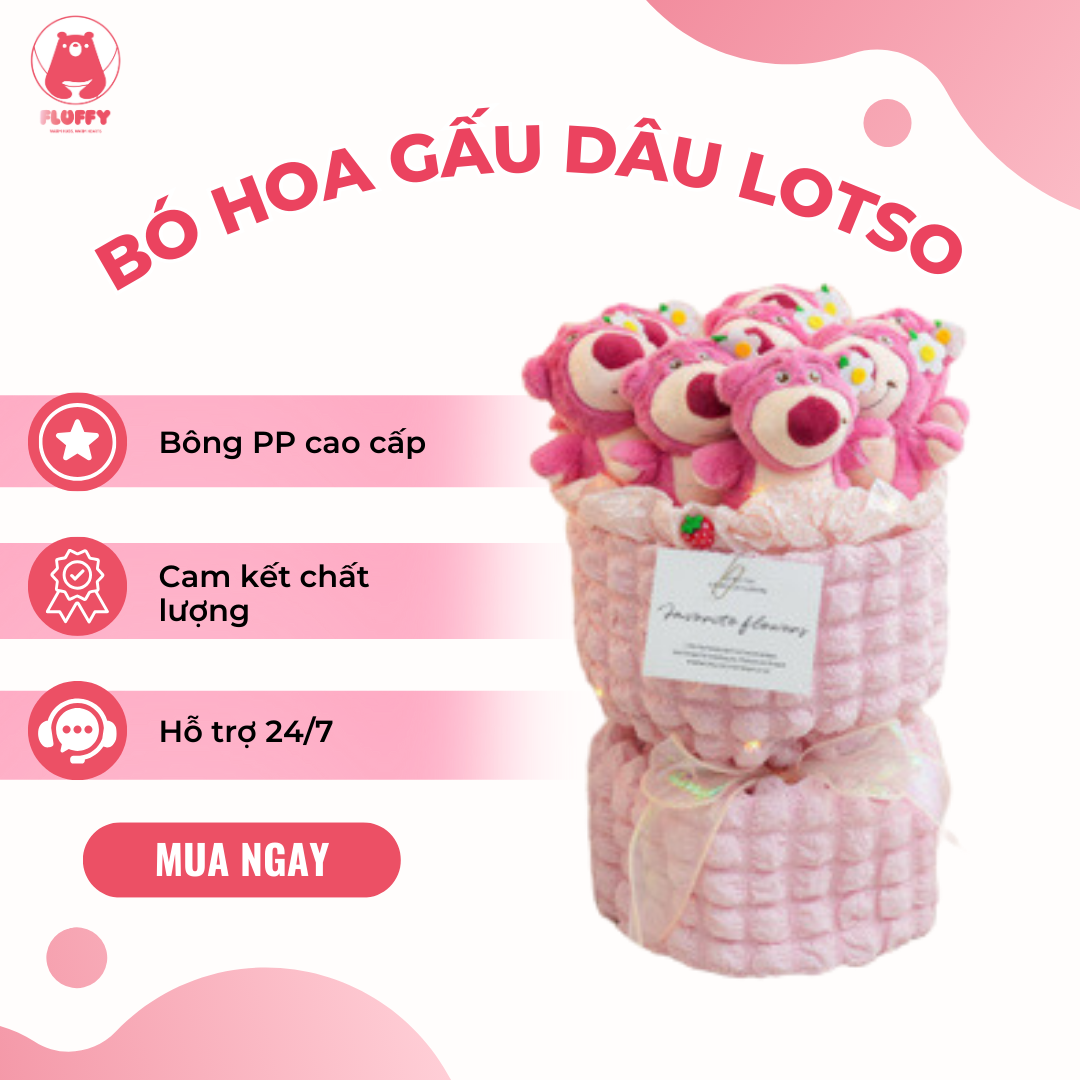  Bó hoa gấu dâu Lotso 