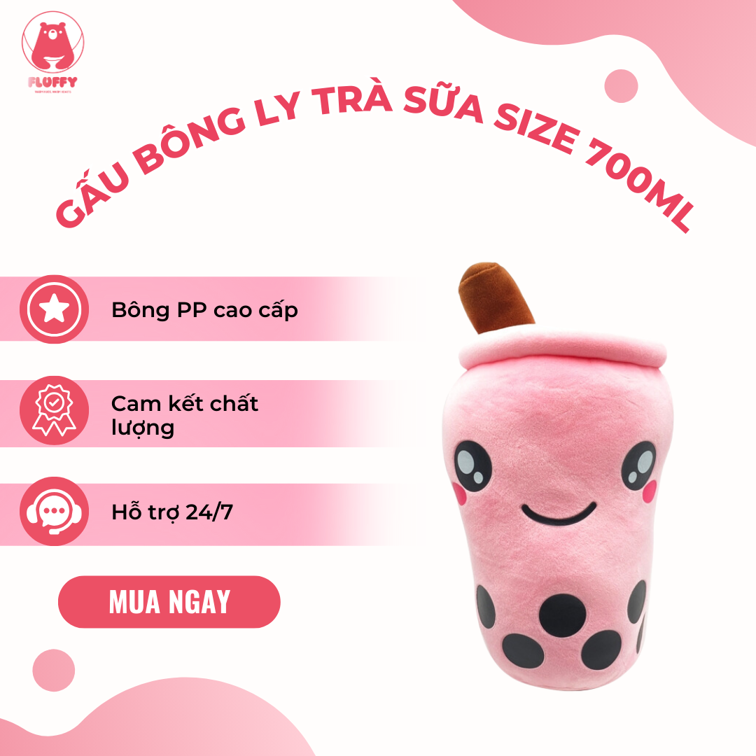  Gấu bông ly trà sữa size 700ml 