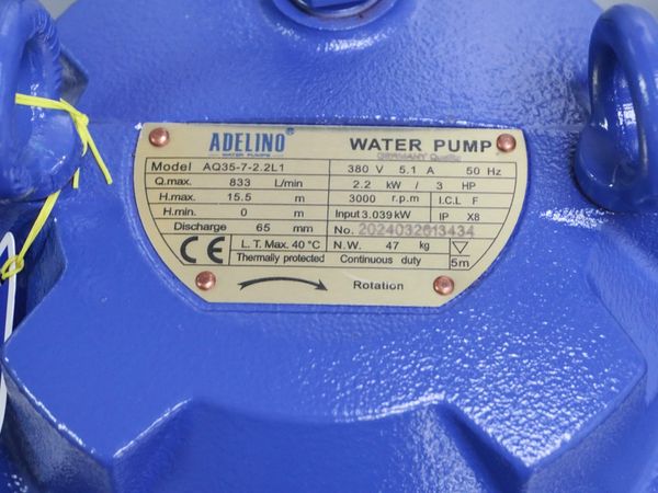 MÁY BƠM CHÌM ADELINO AQ35-7-2.2L1 - 3HP