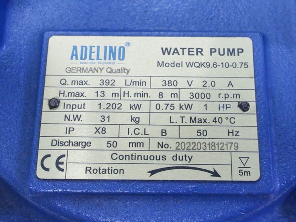 MÁY BƠM CHÌM ADELINO WQK9.6-10-0.75 - 1HP