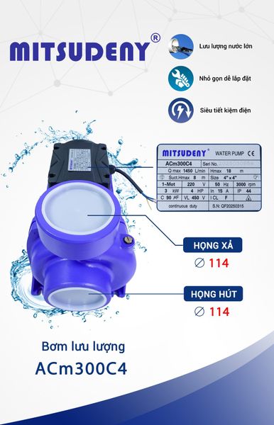 MÁY BƠM LƯU LƯỢNG MITSUDENY ACm300C4 - 4HP