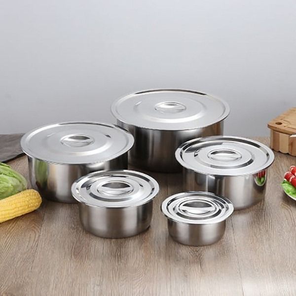 Bộ 5 Thố Inox Không Quai Có Nắp Đậy Cao Cấp – Gia dụng Kiều Huỳnh