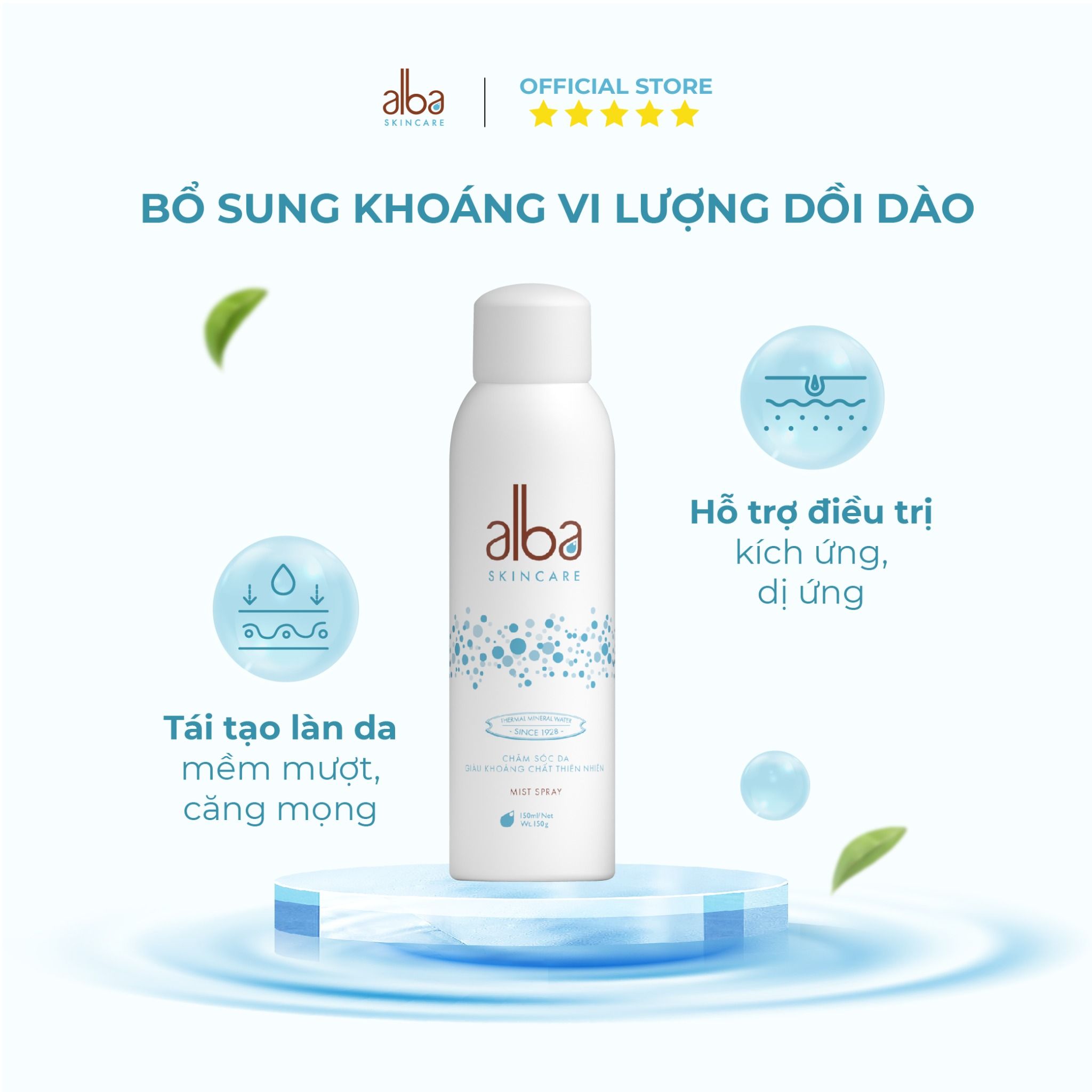  [QUÀ TẶNG KHÔNG BÁN] Xịt khoáng Alba Skin Care chống lão hóa dưỡng ẩm - 50ml 