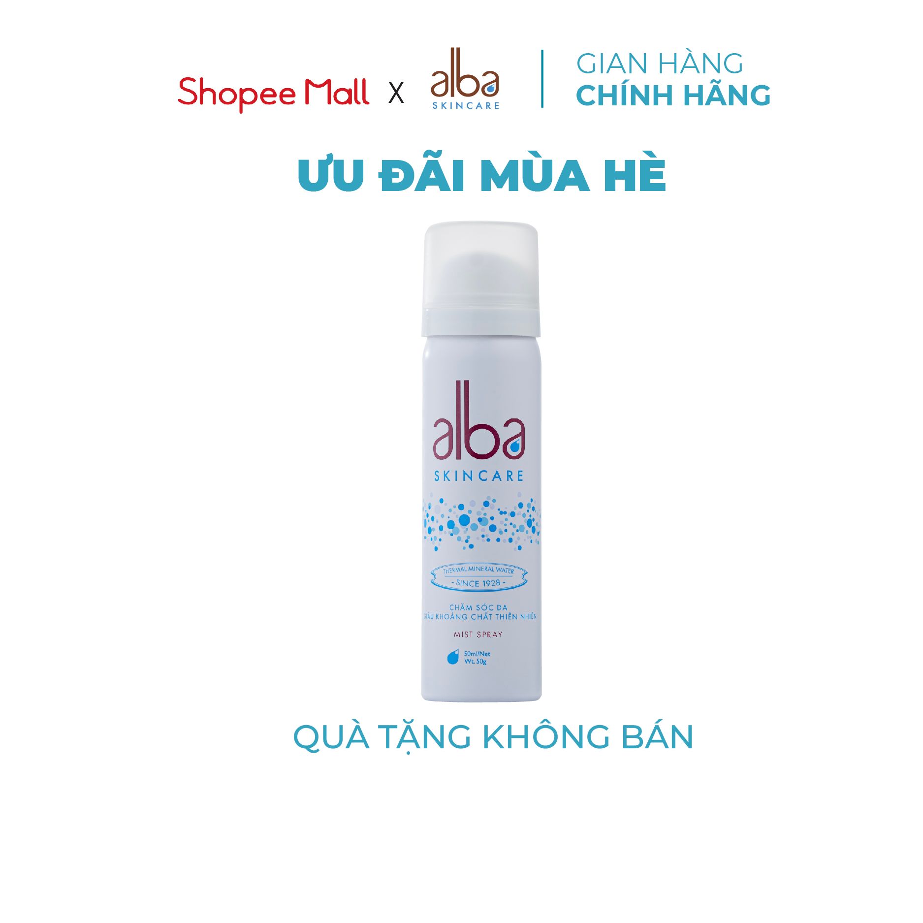  [QUÀ TẶNG KHÔNG BÁN] Xịt khoáng Alba Skin Care chống lão hóa dưỡng ẩm - 50ml 