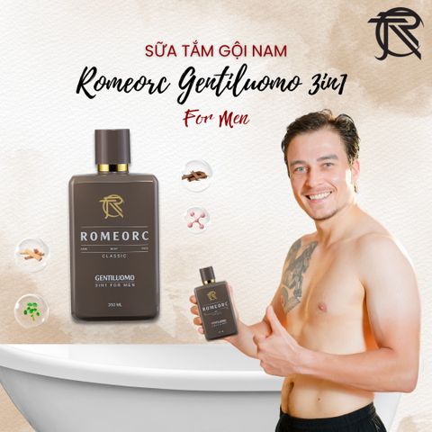 Sữa Tắm Gội Nam Romeorc Gentiluomo 3in1 For Men  Classic 350ML