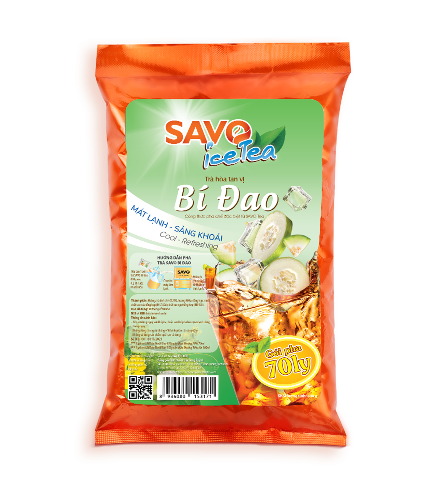  Trà SAVO Iced Tea Bí Đao (túi 800 g) 