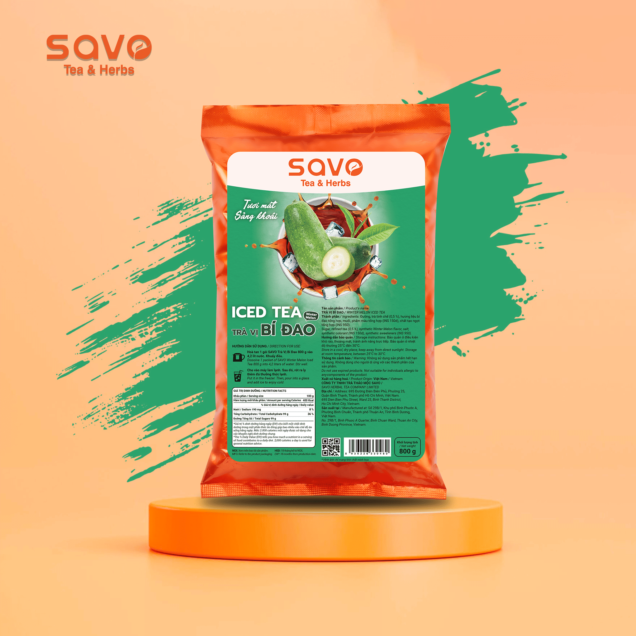  SAVO Iced Tea Bí Đao (Túi 800g) 