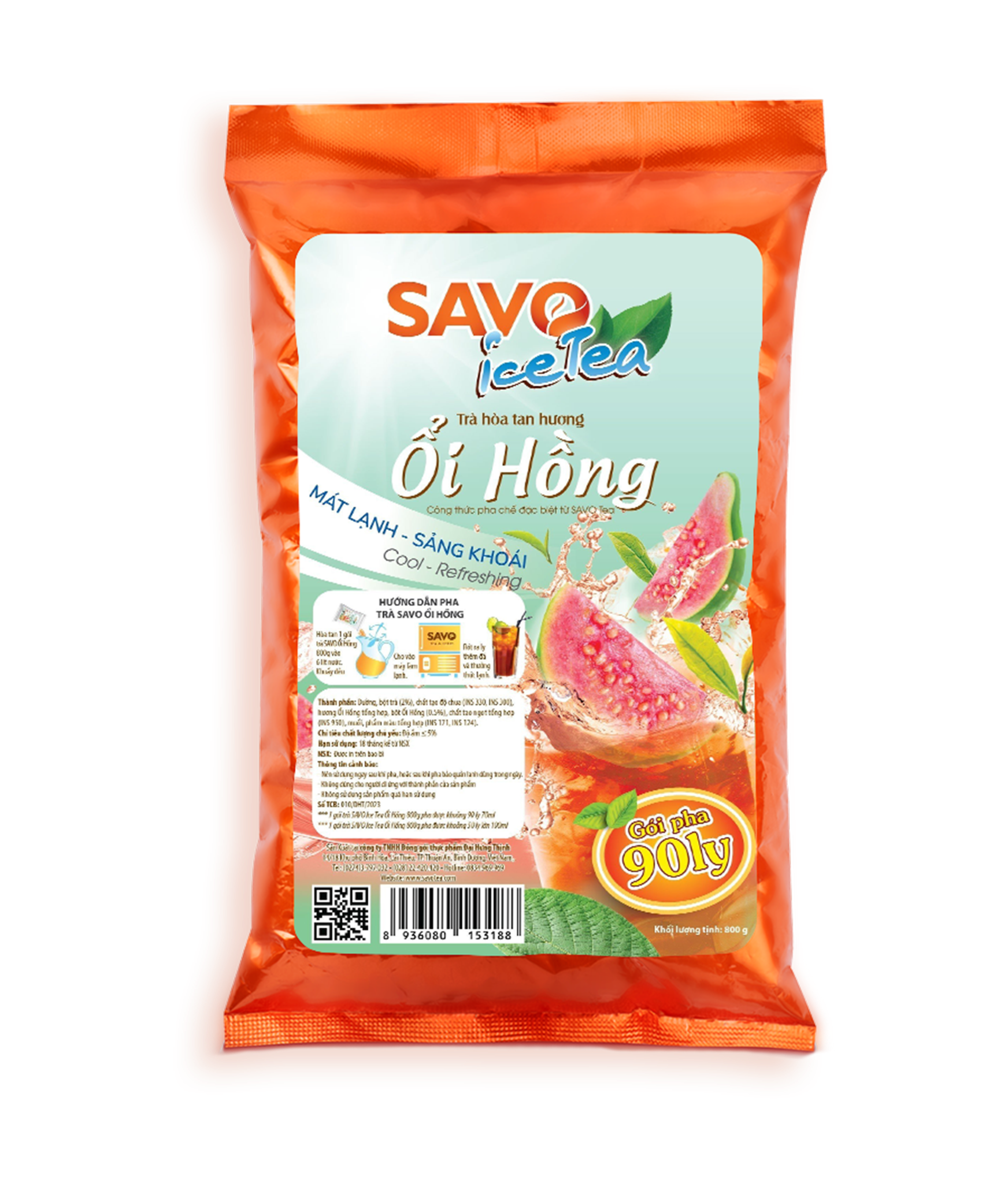  Trà Iced Tea Ổi Hồng SAVO (Túi 800 g) 
