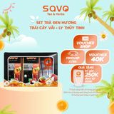  Set quà tặng 2 hộp trà đen hương đào và vải tặng 1 ly sứ (2 x 25 gói) 