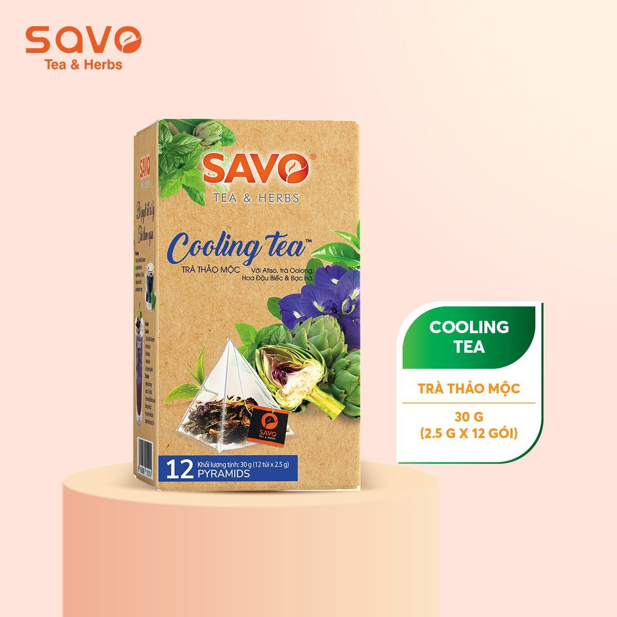  Trà SAVO Cooling - Túi Kim Tự Tháp (Hộp 12) 
