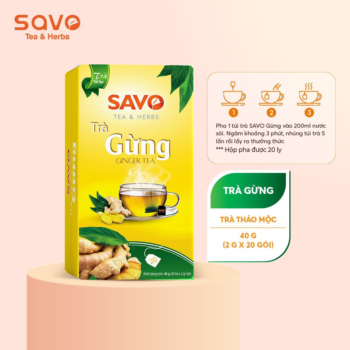  SAVO Gừng (Hộp 20) 