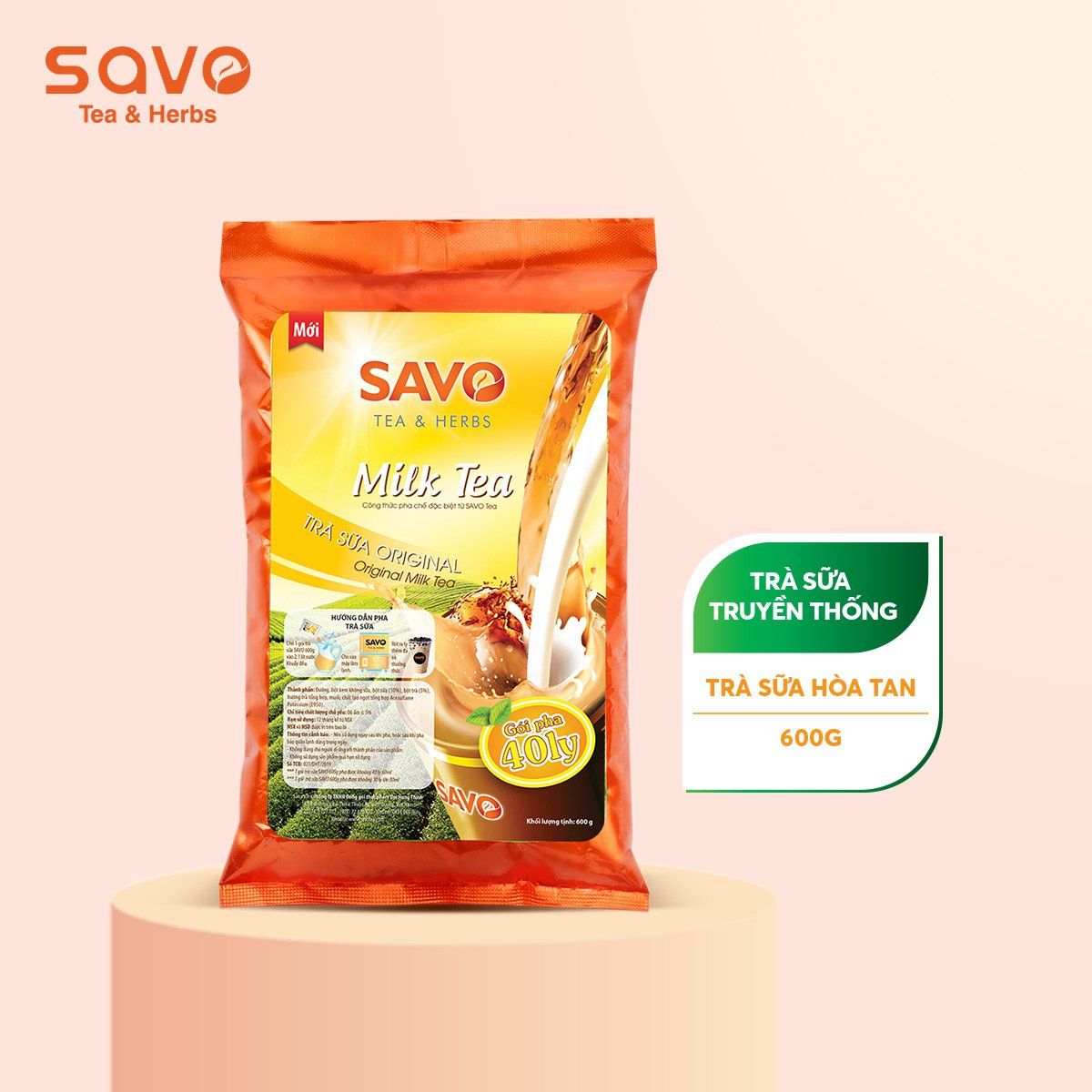  SAVO Trà Sữa Truyền Thống  (Túi 600g) 