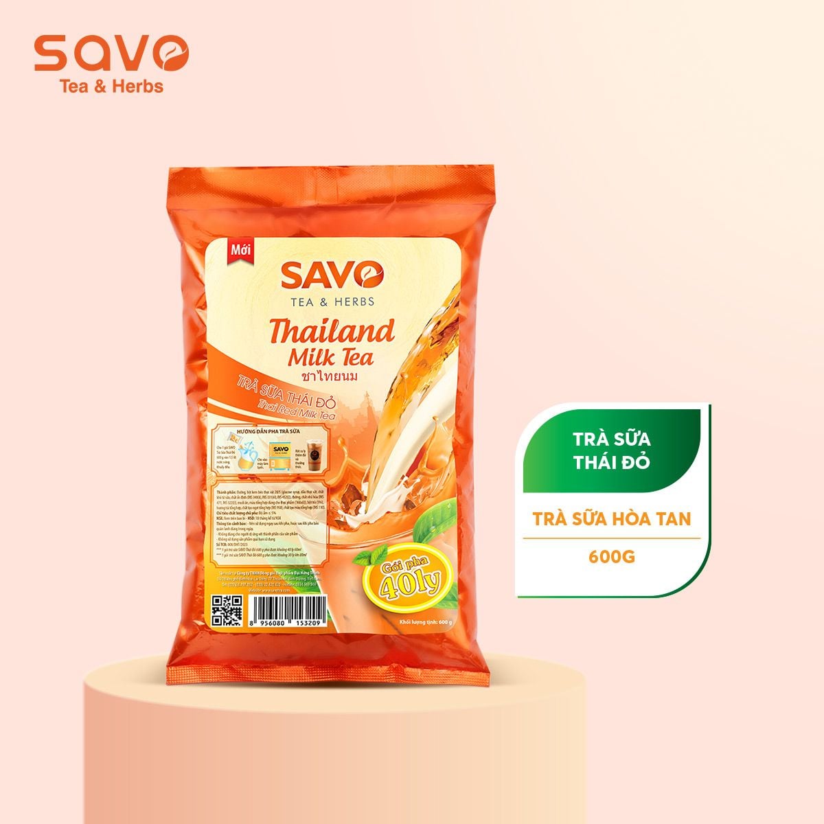  SAVO Trà sữa Thái Đỏ (Túi 600g) 