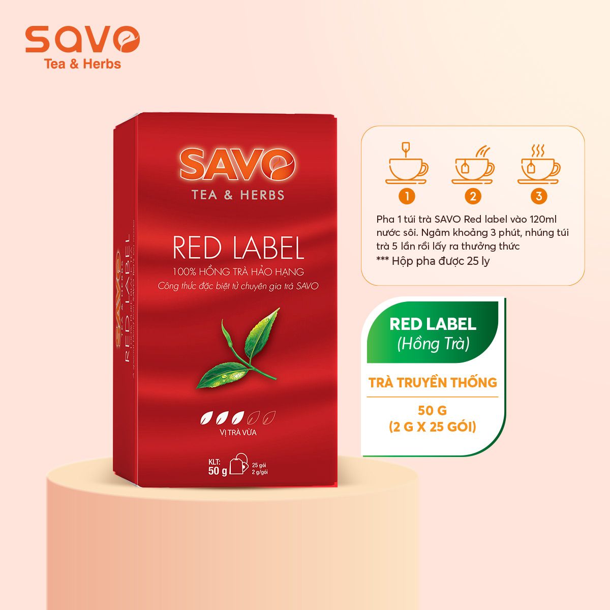  SAVO Trà Red Label (Hộp 25) 