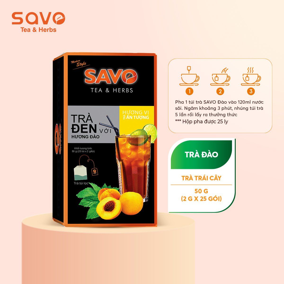  SAVO Đào (Hộp 25) 