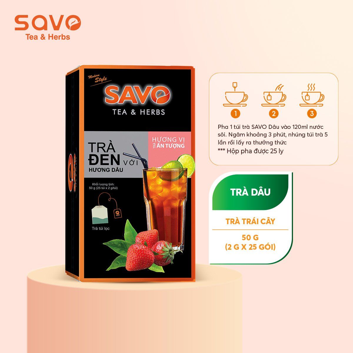  SAVO Dâu (Hộp 25) 