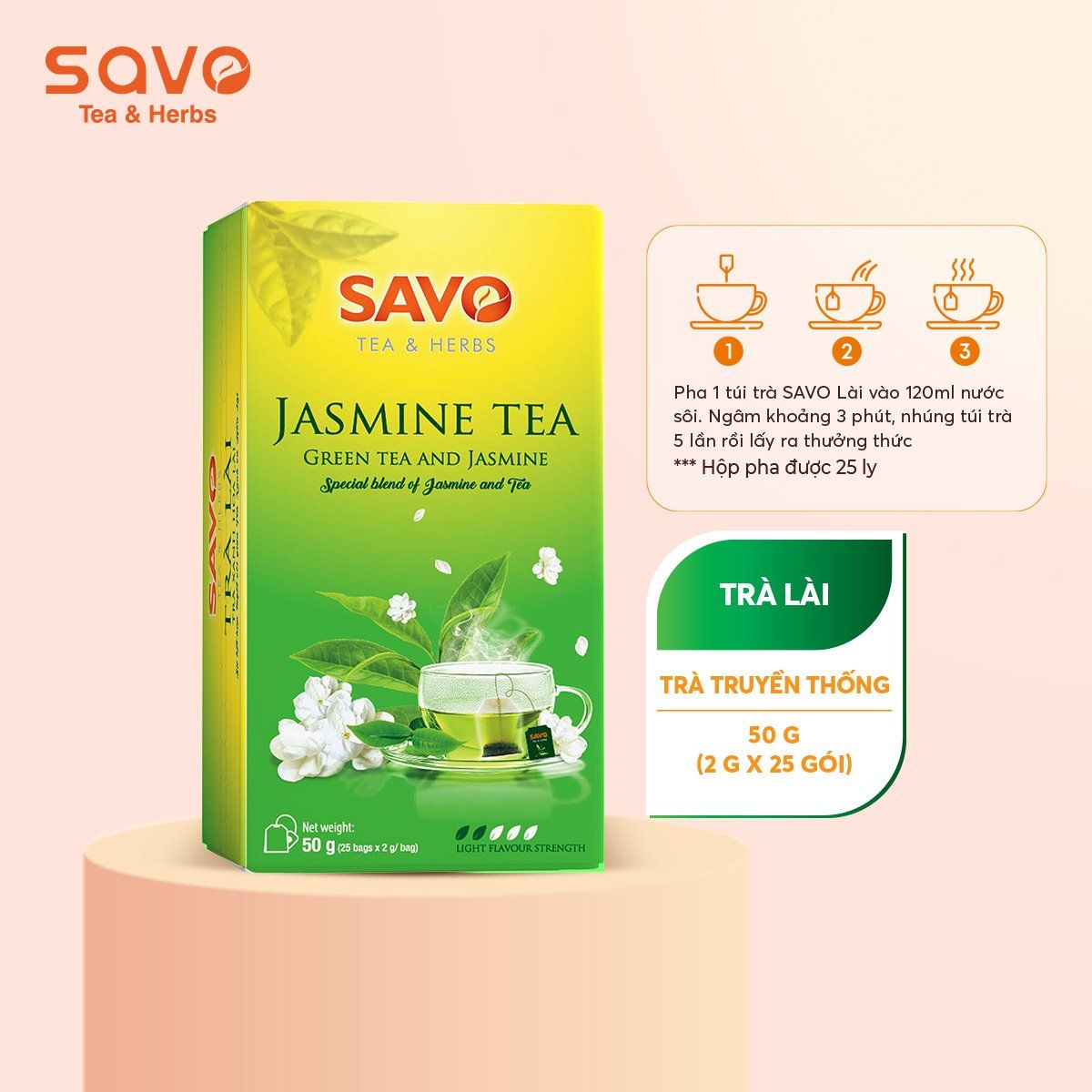  SAVO Trà Lài (Hộp 25) 