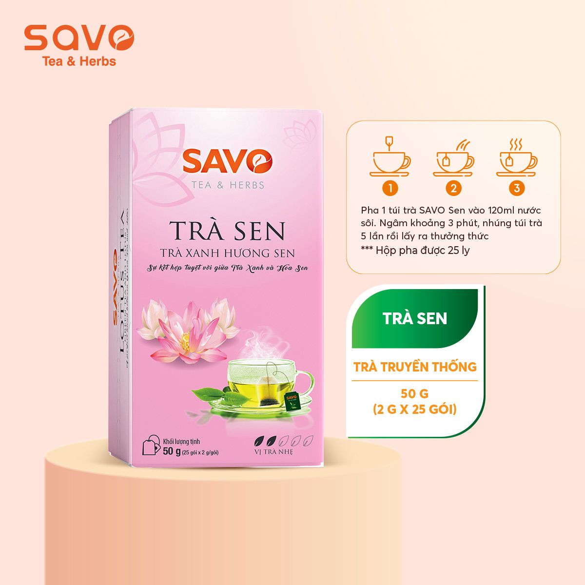  SAVO Trà Sen (Hộp 25) 