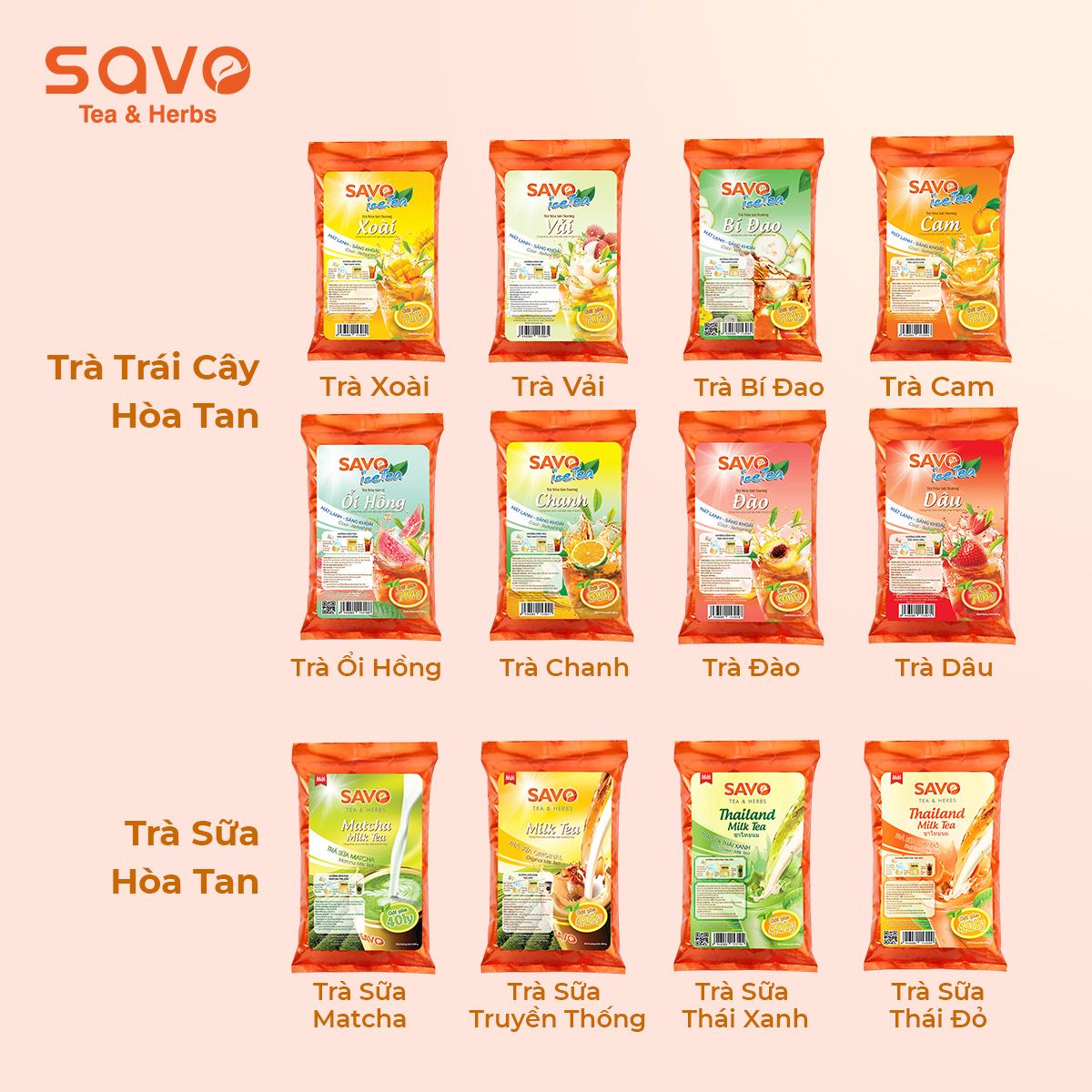  SAVO Trà sữa Thái Xanh (Túi 600g) 