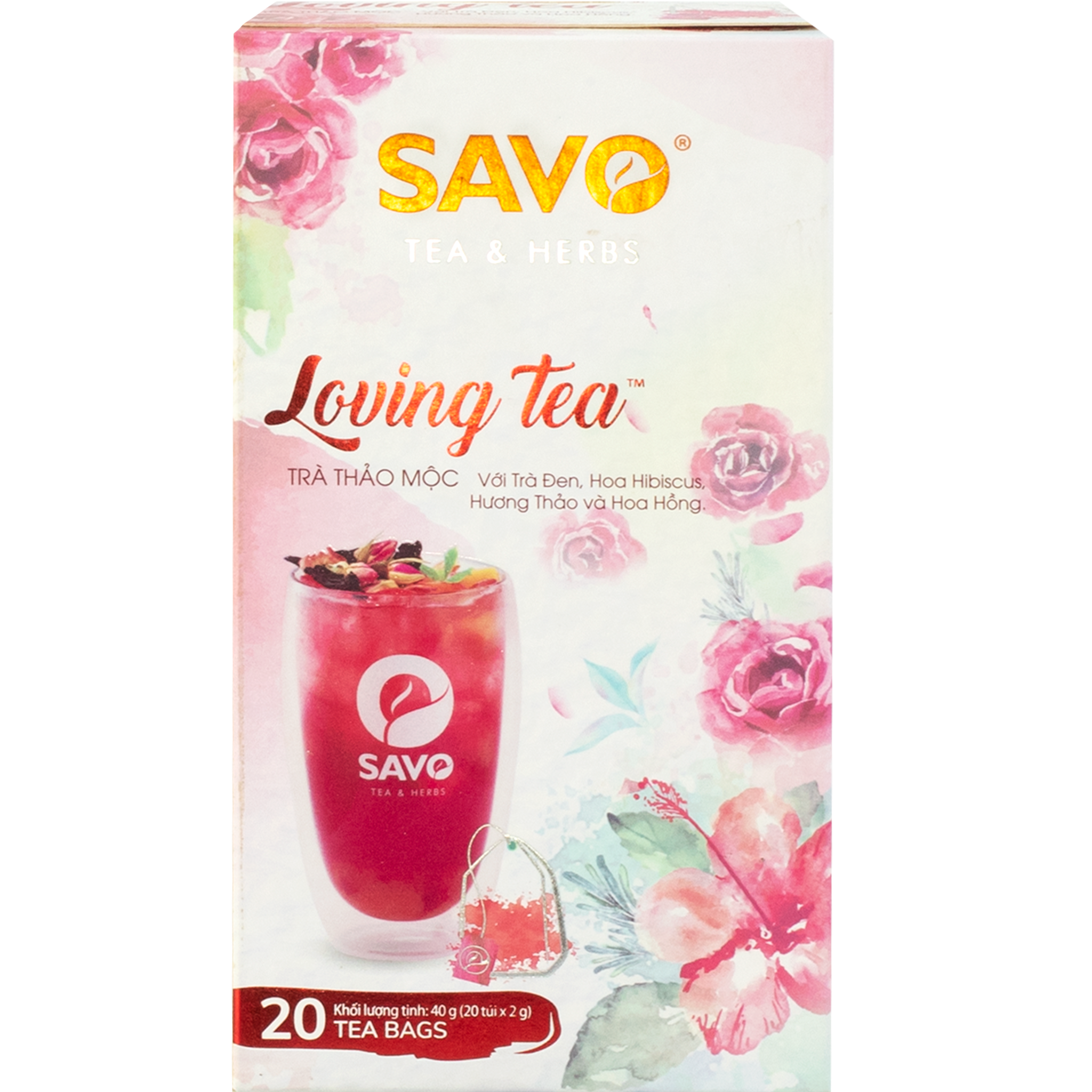  Trà Thảo Mộc Túi Lọc Kép SAVO Loving (Hộp 20 Gói) 