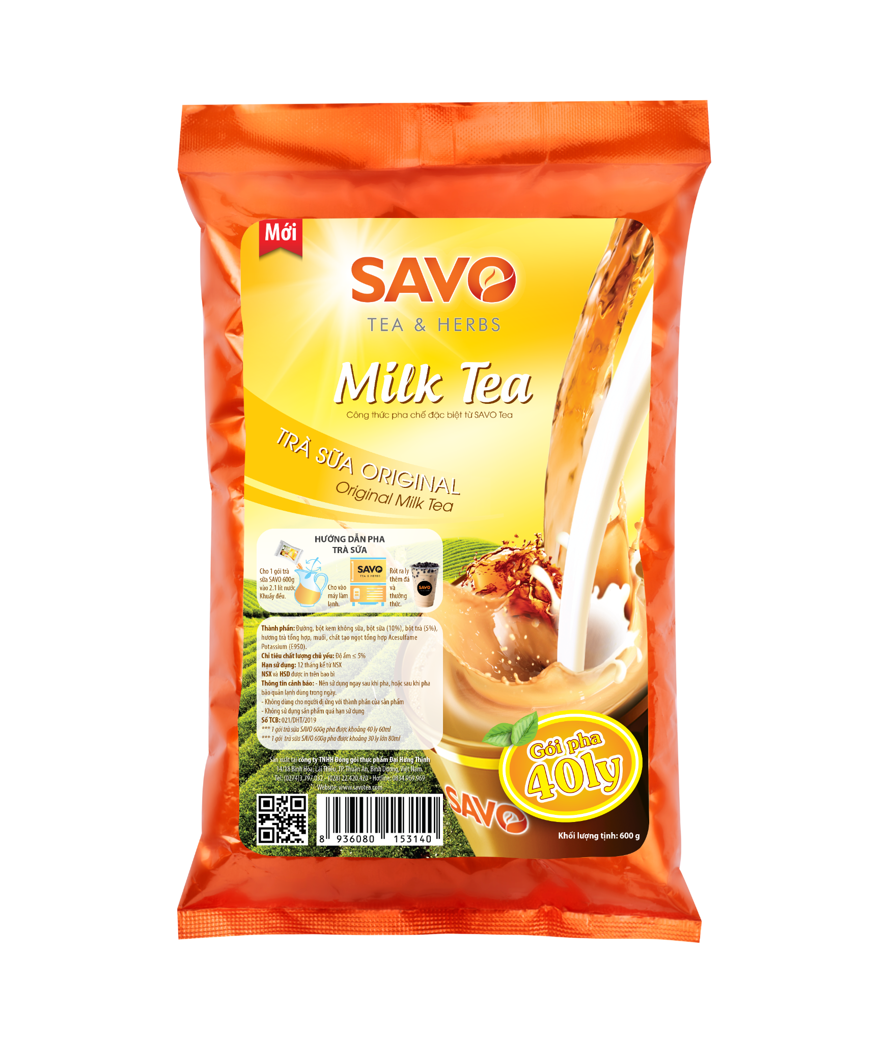  Trà Sữa Truyền Thống SAVO (Túi 600 g) 