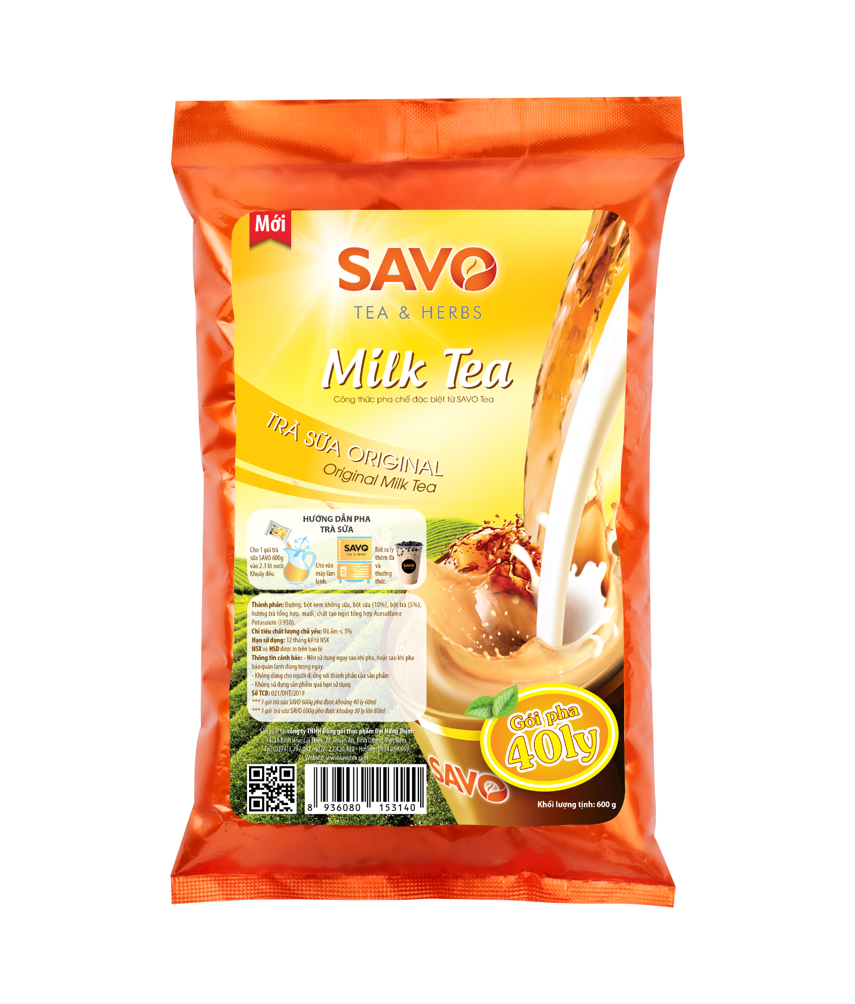  SAVO Trà Sữa Truyền Thống  (Túi 600g) 