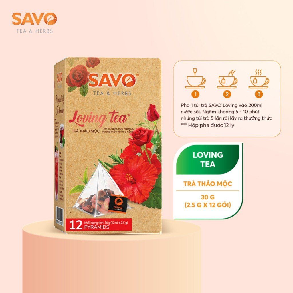  Trà SAVO Loving - Túi Kim Tự Tháp (Hộp 12) 