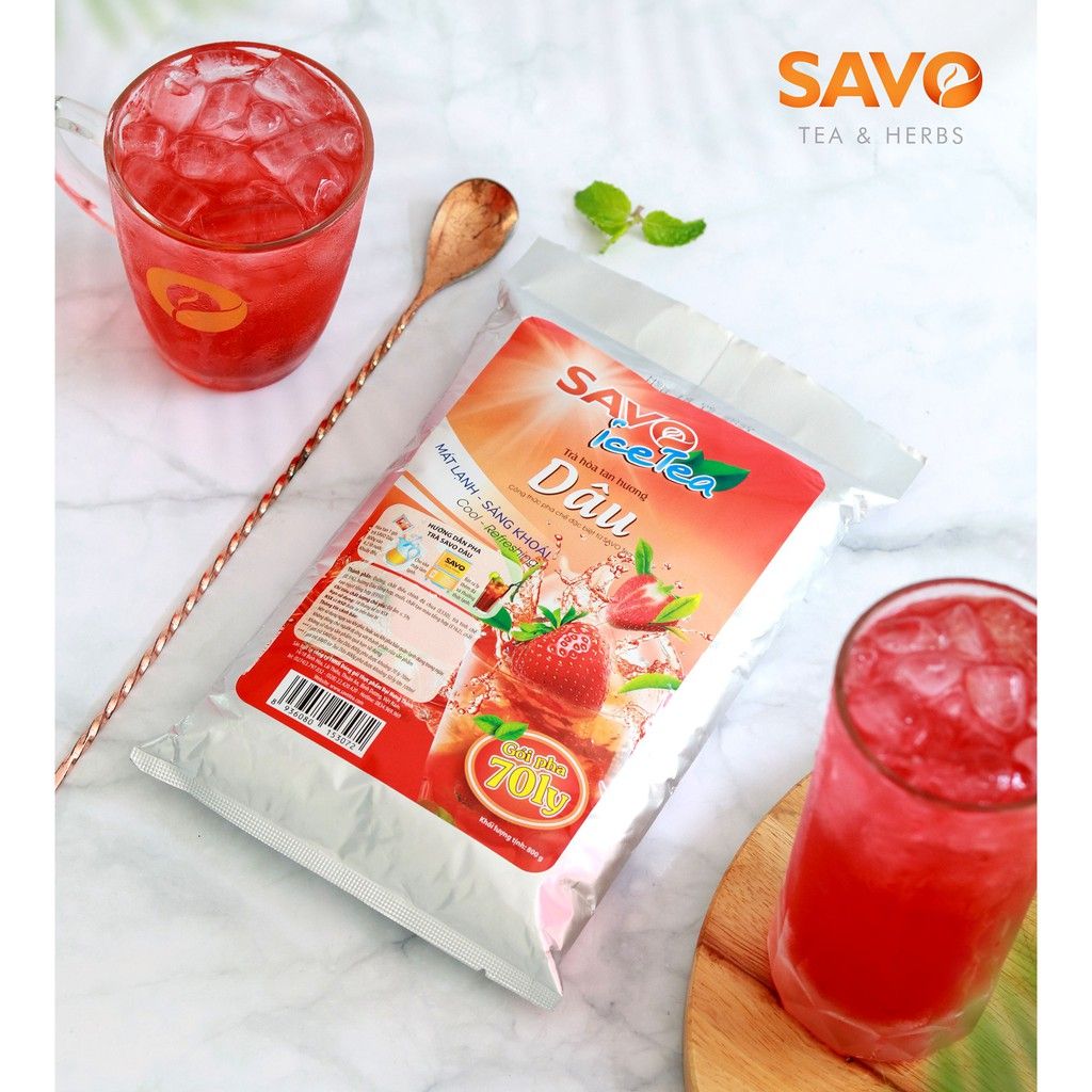  Trà Iced Tea Dâu SAVO (Túi 800 g) 