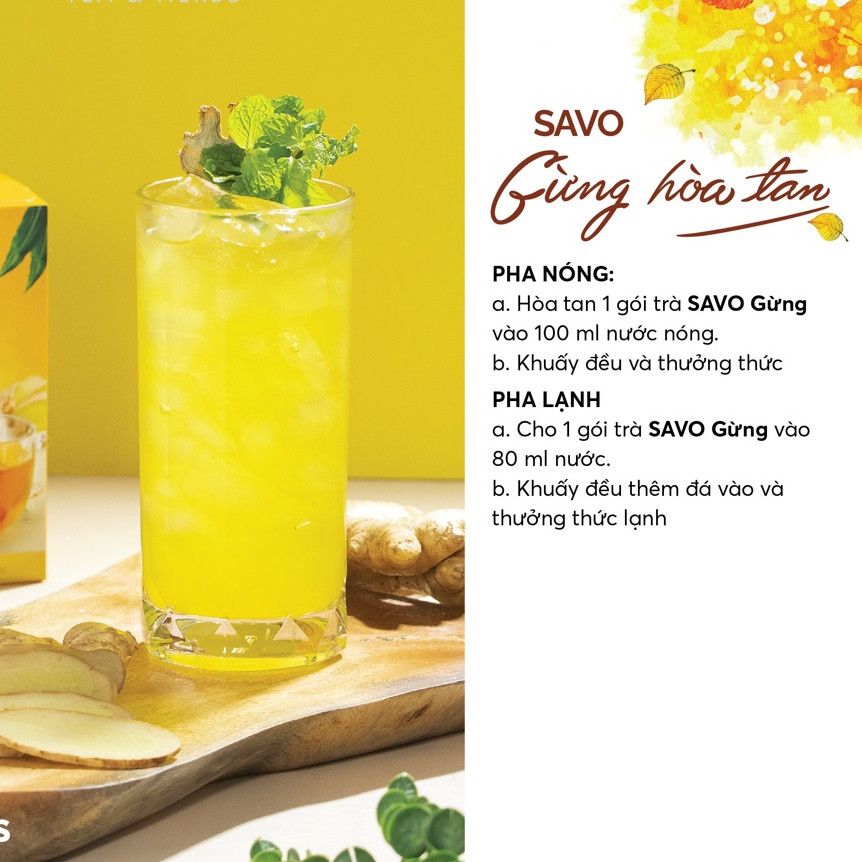  SAVO Iced Tea Gừng (Hộp 16) 